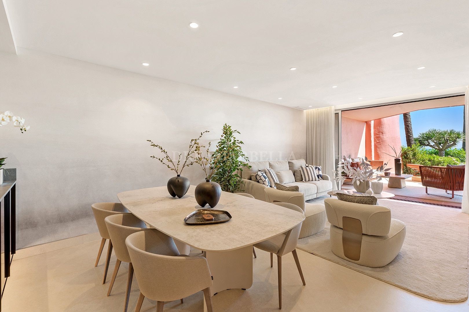 Sala de estar de Planta baja en venta en Estepona con Aire acondicionado, Terraza y Piscina