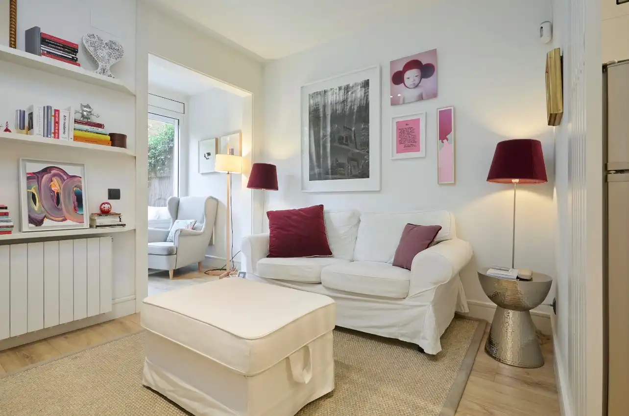 Sala d'estar de Pis en venda en Barcelona amb Aire condicionat, Calefacció i Jardí privat