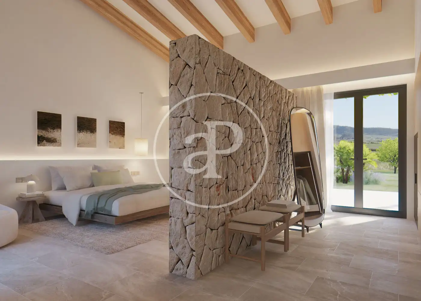 Bedroom of Houses for sale in Sant Joan  with Air Conditioner, Heating and Private garden