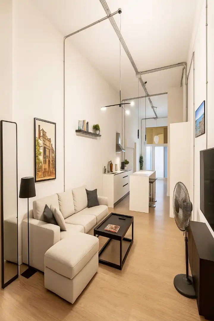 Sala de estar de Apartamento en venta en Madrid con Calefacción, Parquet y Amueblado