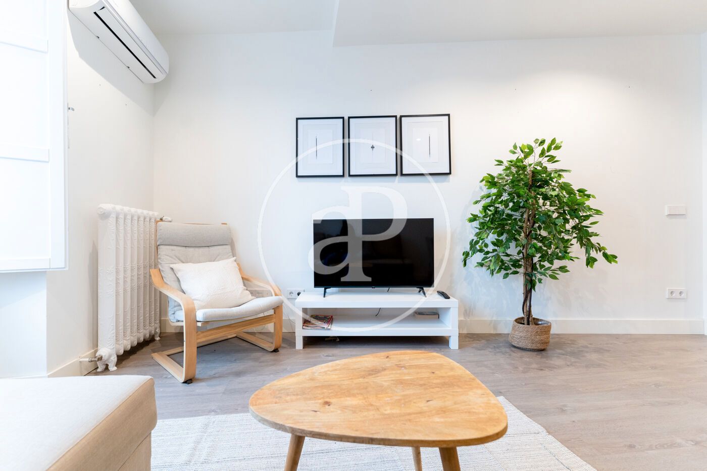 Sala d'estar de Pis de lloguer en  Madrid Capital amb Aire condicionat, Calefacció i Moblat