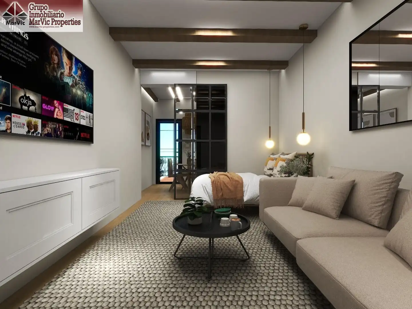 Sala de estar de Apartamento en venta en Villajoyosa / La Vila Joiosa con Aire acondicionado, Terraza y Amueblado