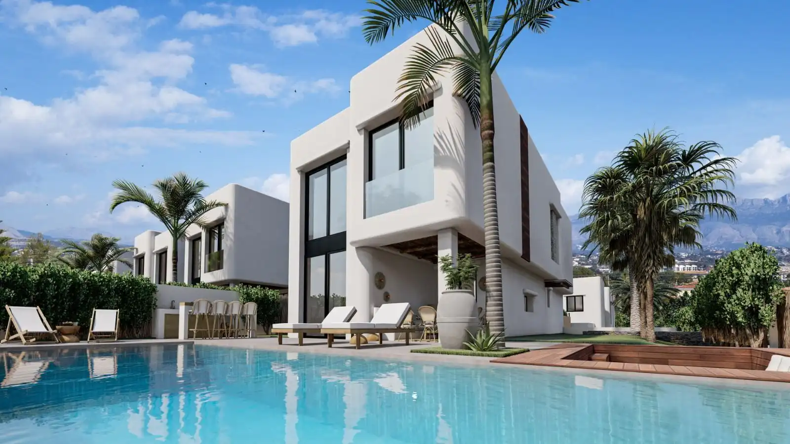 Vista exterior de Casa o xalet en venda en L'Alfàs del Pi amb Aire condicionat, Calefacció i Jardí privat