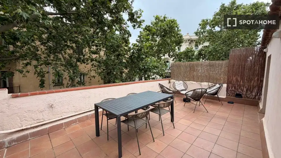 Terrassa de Pis per a compartir en Barcelona amb Aire condicionat, Terrassa i Moblat