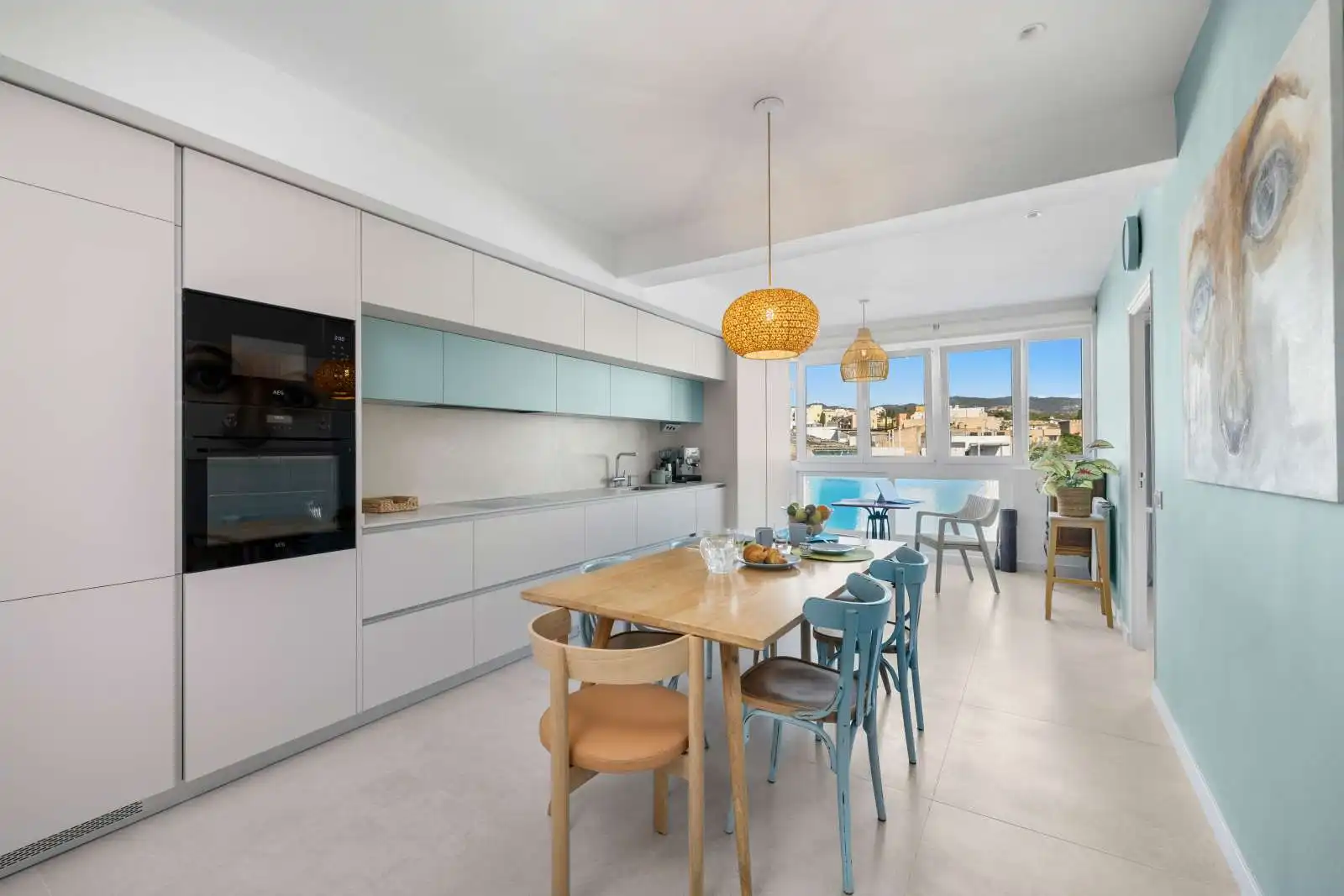 Cocina de Apartamento para compartir en  Palma de Mallorca con Aire acondicionado, Terraza y Amueblado