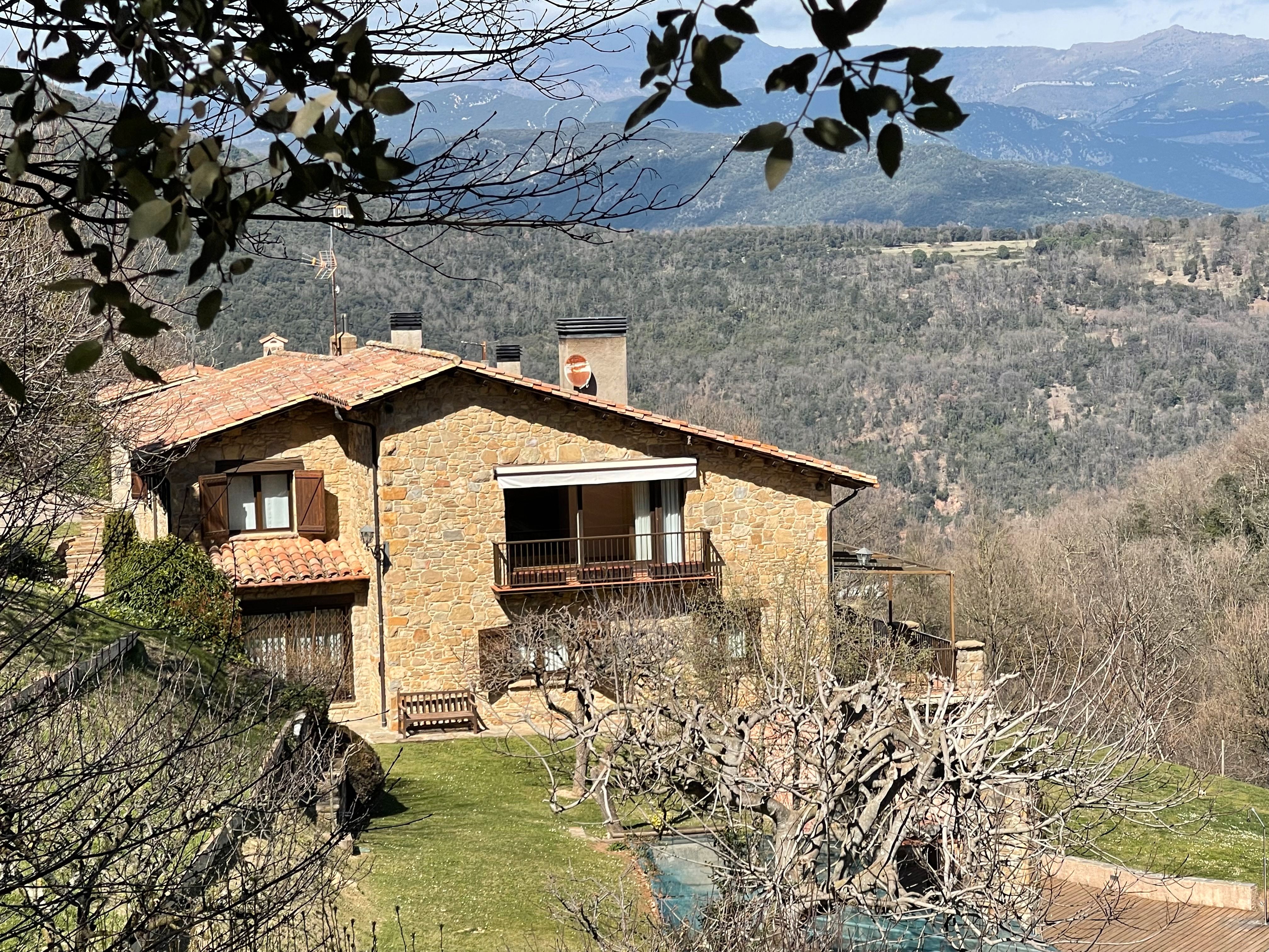 Exterior view of Country house for sale in Sant Joan Les Fonts  with Air Conditioner, Private garden and Terrace