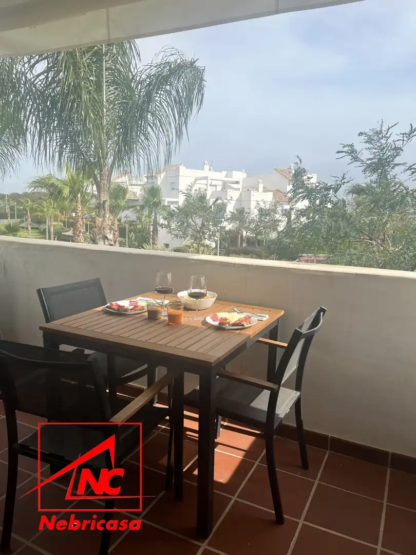 Terrasse von Wohnung zur Miete in Chipiona mit Klimaanlage, Terrasse und Schwimmbad