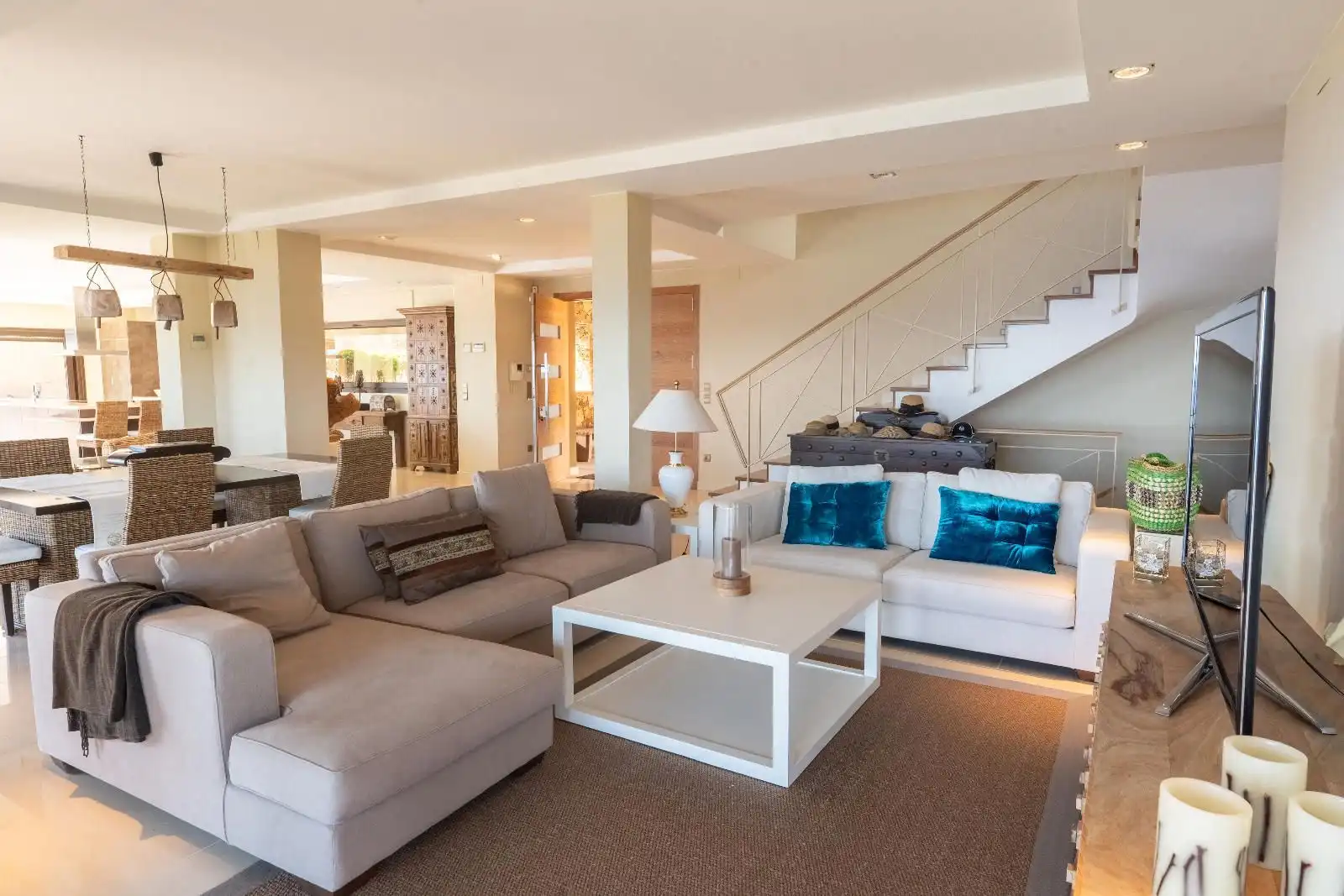 Sala d'estar de Casa o xalet de lloguer en Sant Feliu de Guíxols amb Aire condicionat, Jardí privat i Terrassa