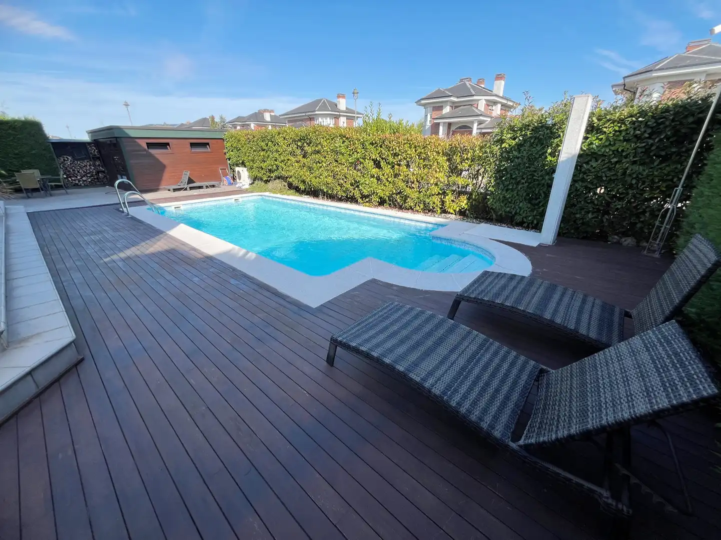 Piscina de Casa o xalet en venda en Corvera de Asturias amb Calefacció, Parquet i Terrassa