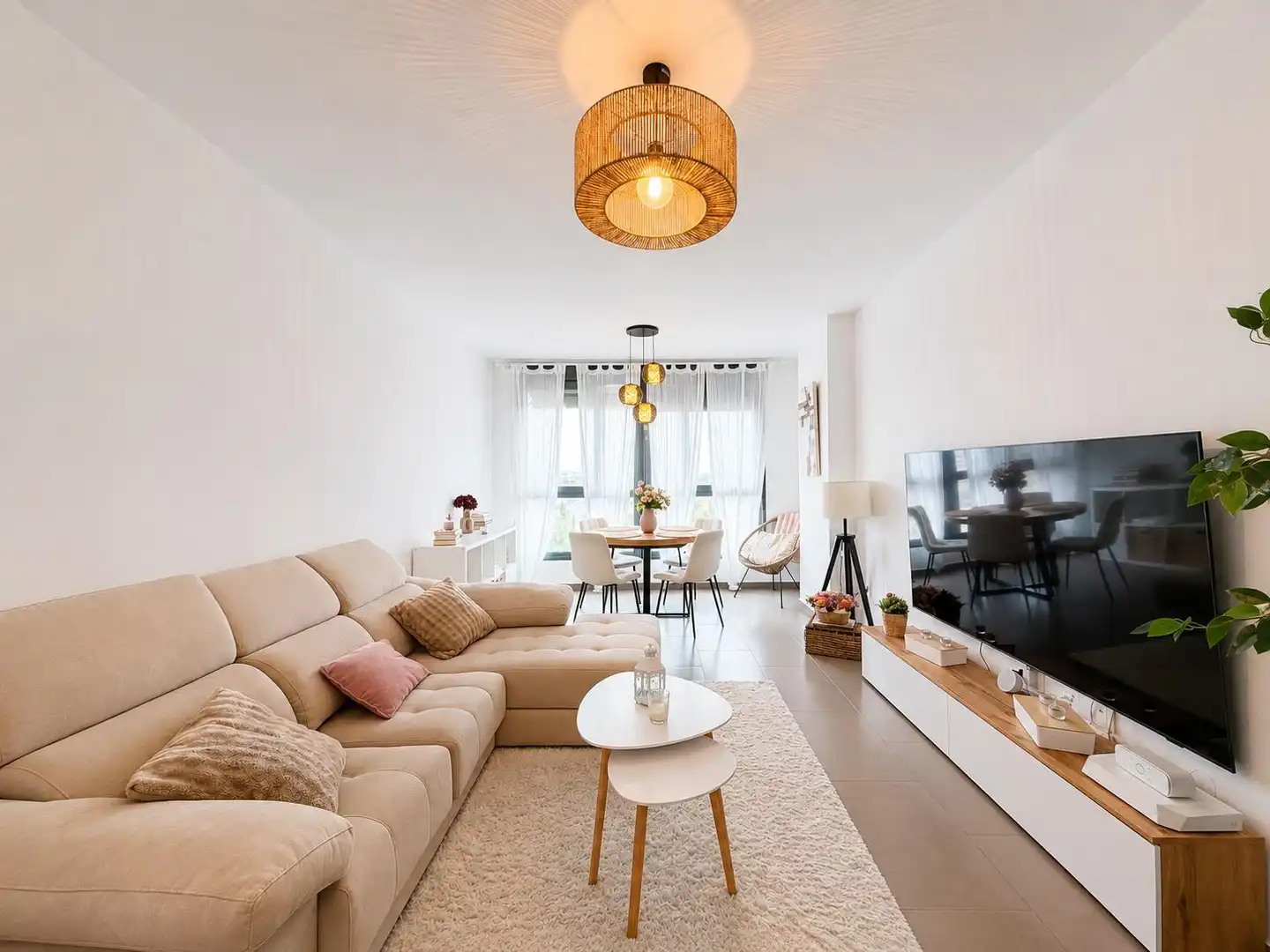 Wohnzimmer von Wohnung zur Miete in Valencia mit Klimaanlage, Heizung und Balkon