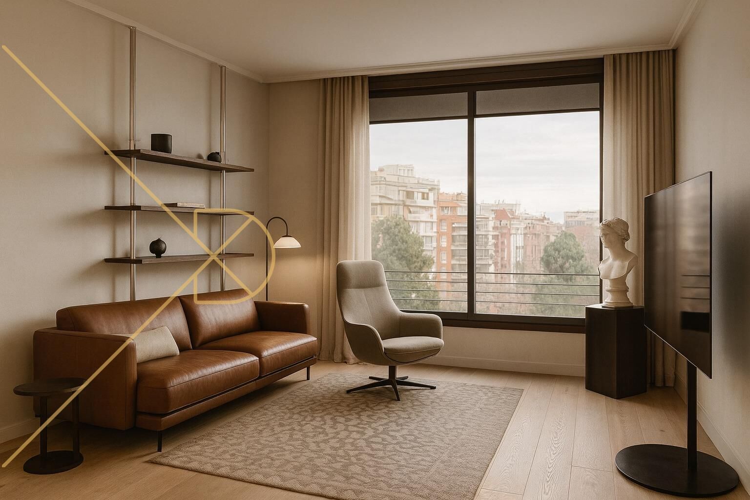 Sala d'estar de Pis en venda en  Barcelona Capital amb Calefacció, Terrassa i Balcó
