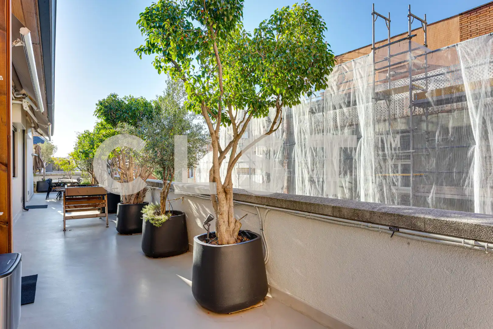 Terrasse von Dachboden zur Miete in Barcelona mit Klimaanlage, Heizung und Parkett