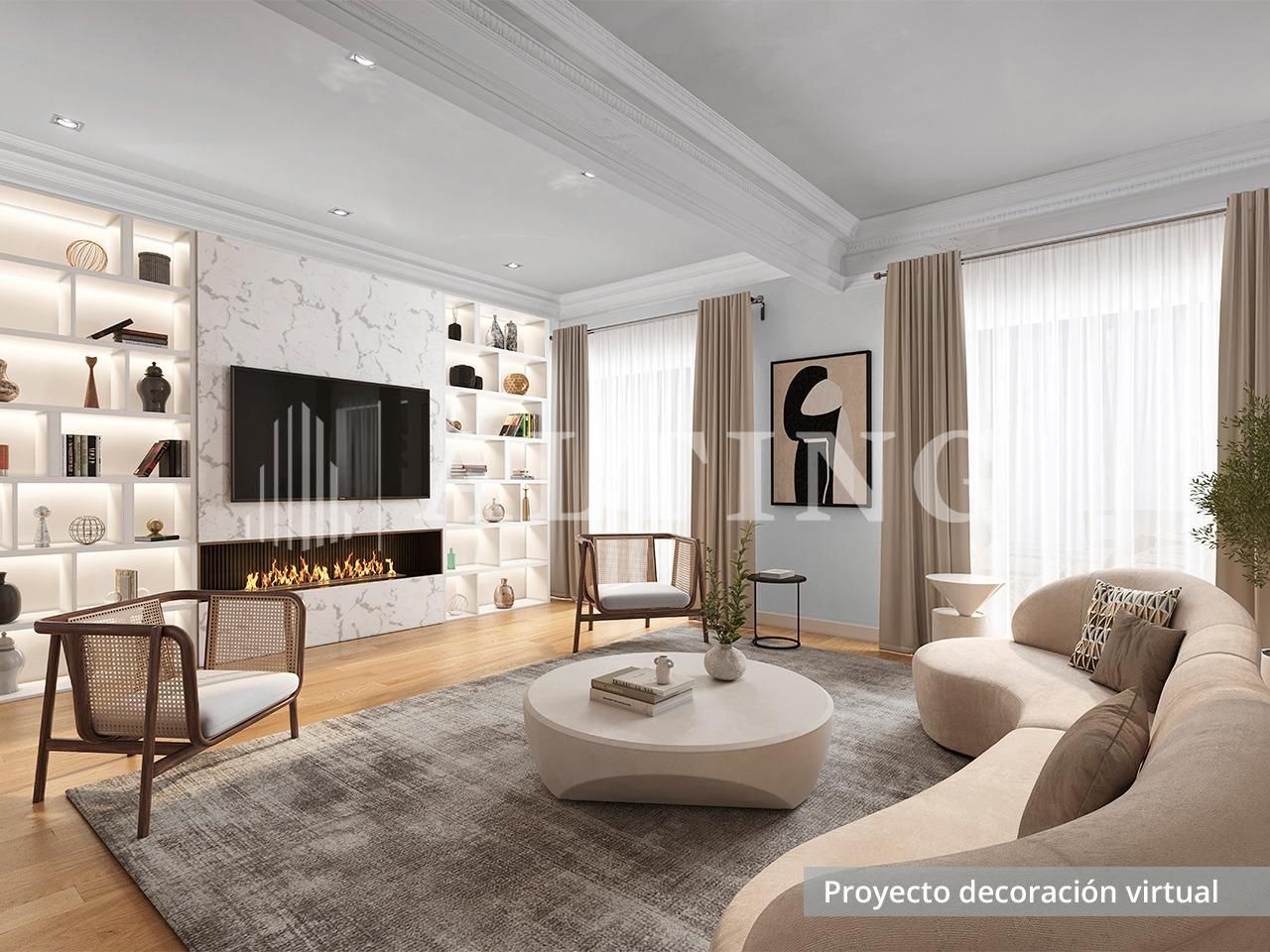 Sala d'estar de Pis en venda en  Barcelona Capital amb Aire condicionat, Calefacció i Parquet