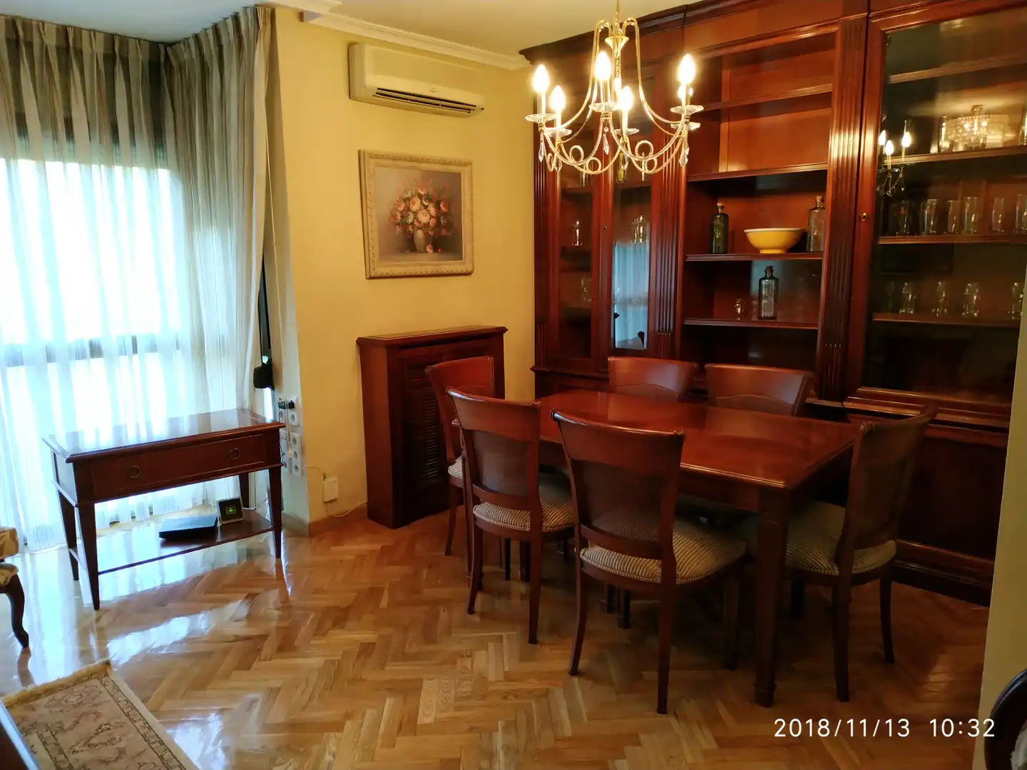 Esszimmer von Wohnung zur Miete in Madrid mit Klimaanlage, Heizung und Parkett