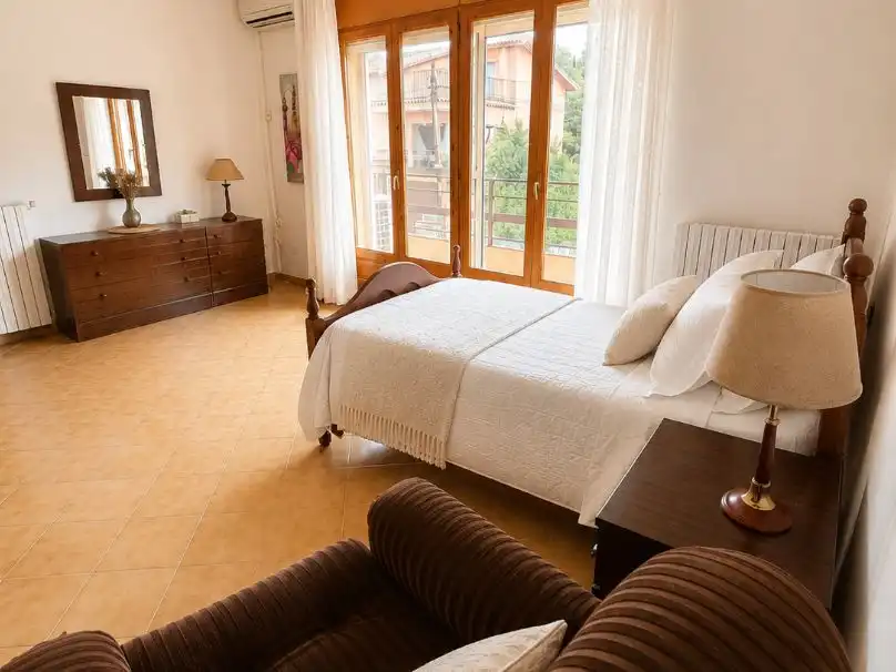Bedroom of Houses for sale in Horta de Sant Joan  with Air Conditioner, Terrace and Swimming Pool