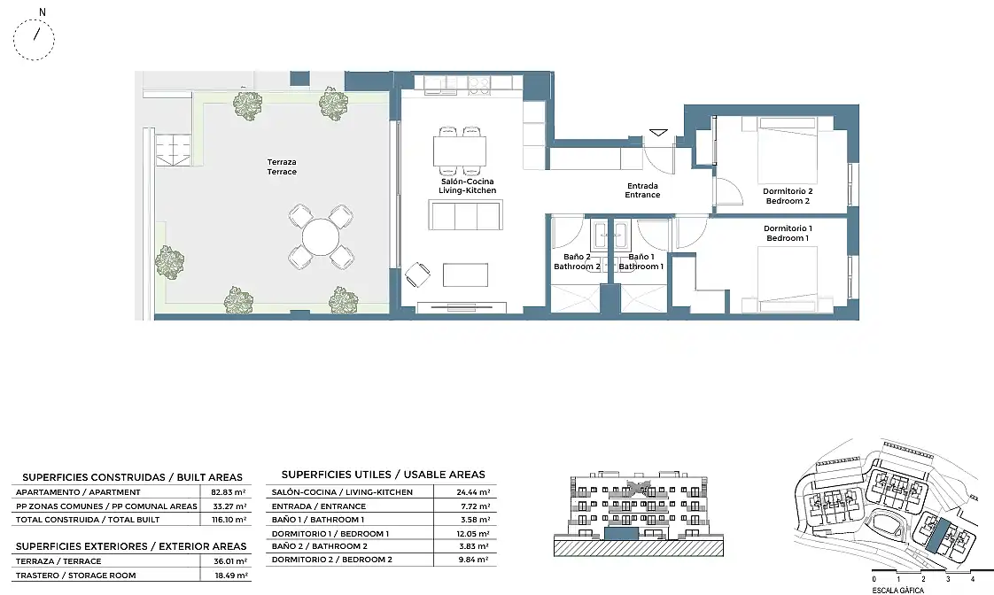 Apartament amb terrassa en venda a Campo de Murcia, imagen 25