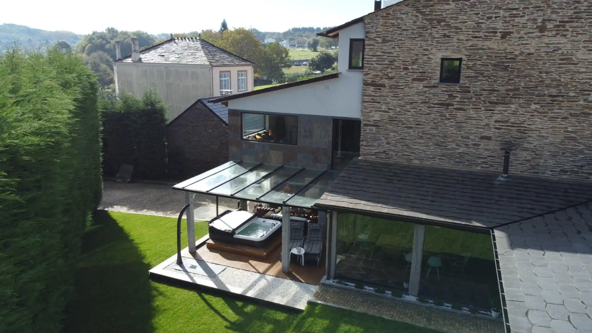 Terraza de Casa o chalet en venta en Lugo con Calefacción, Jardín privado y Jacuzzi