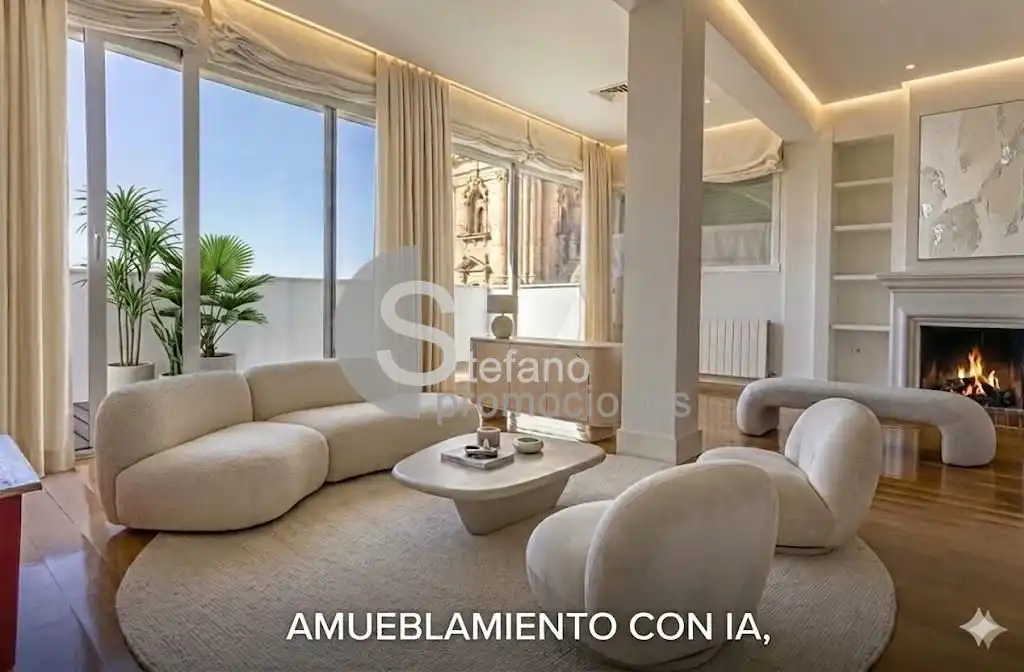 Wohnzimmer von Dachboden zur Miete in Málaga mit Klimaanlage, Heizung und Parkett
