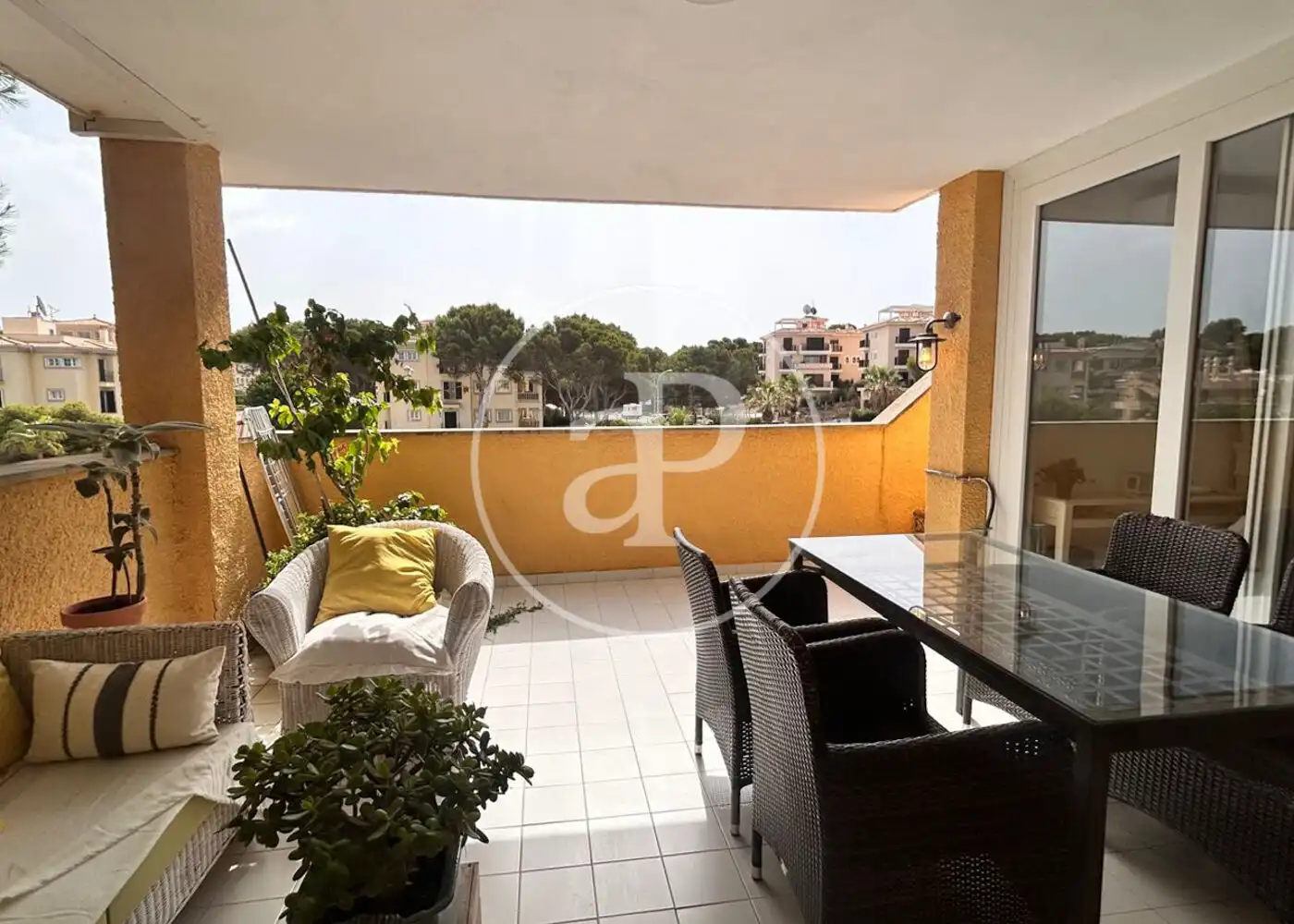 Terrasse von Dachboden zur Miete in Calvià mit Klimaanlage, Heizung und Privatgarten