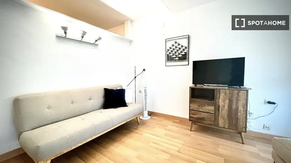 Sala de estar de Piso de alquiler en Barcelona con Aire acondicionado, Calefacción y Amueblado
