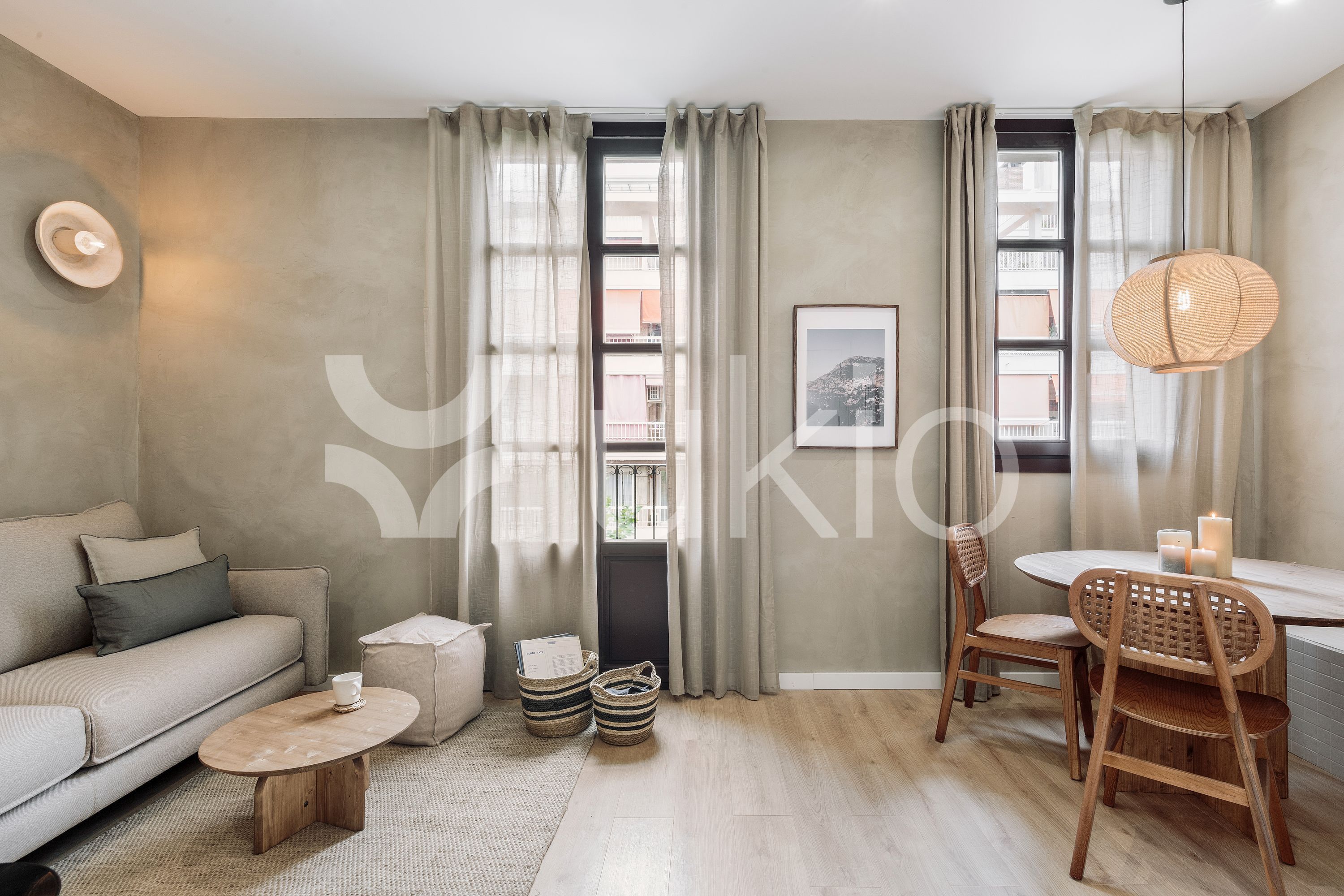 Living room of Apartment to rent in  Barcelona Capital  with Air Conditioner, Heating and Terrace