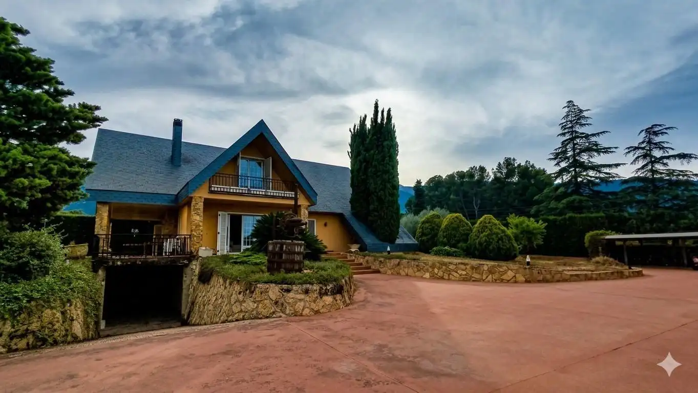 Exterior view of Houses for sale in Muro de Alcoy  with Private garden, Terrace and Swimming Pool