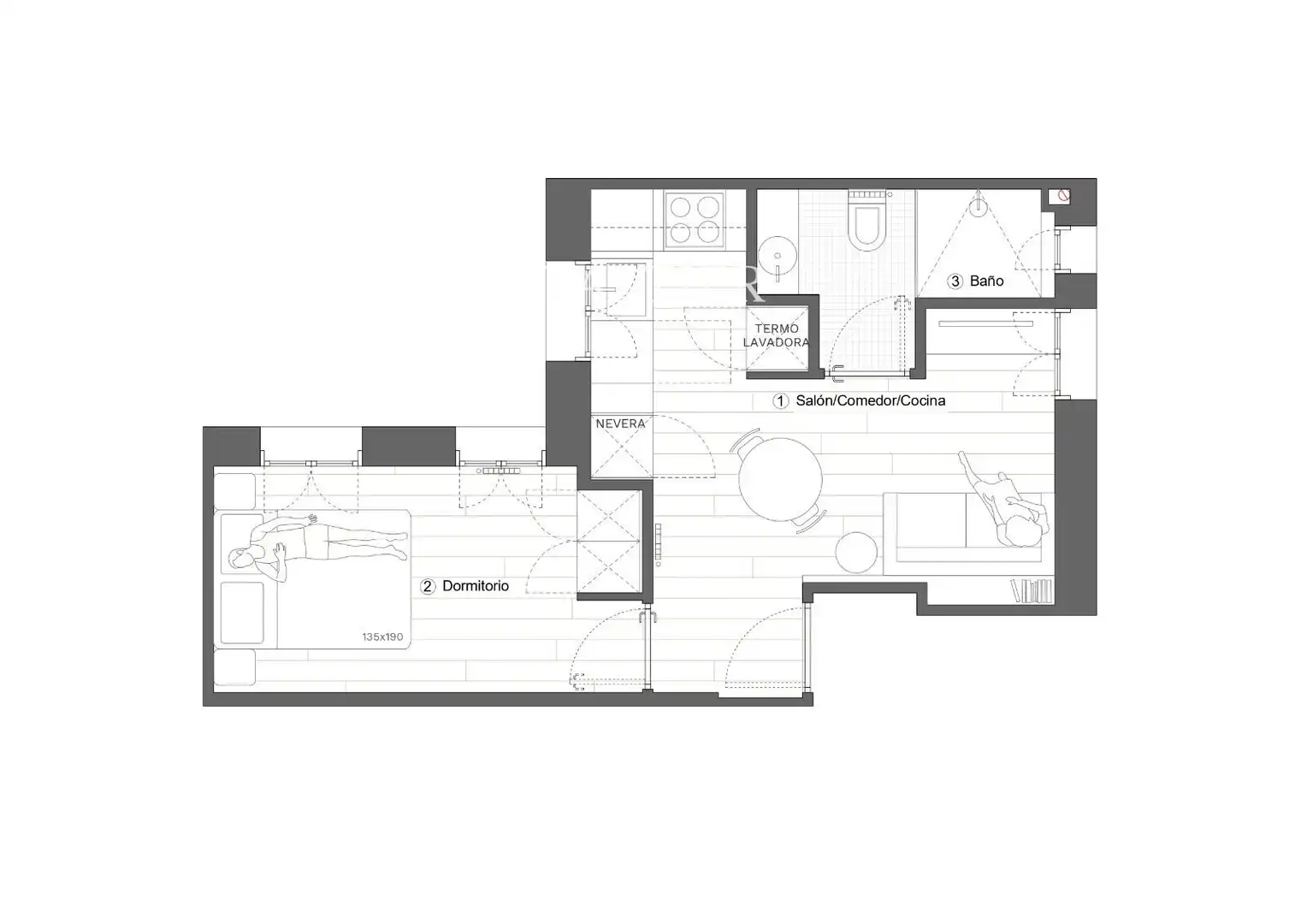 Piso de alquiler en Madrid con Calefacción y Amueblado