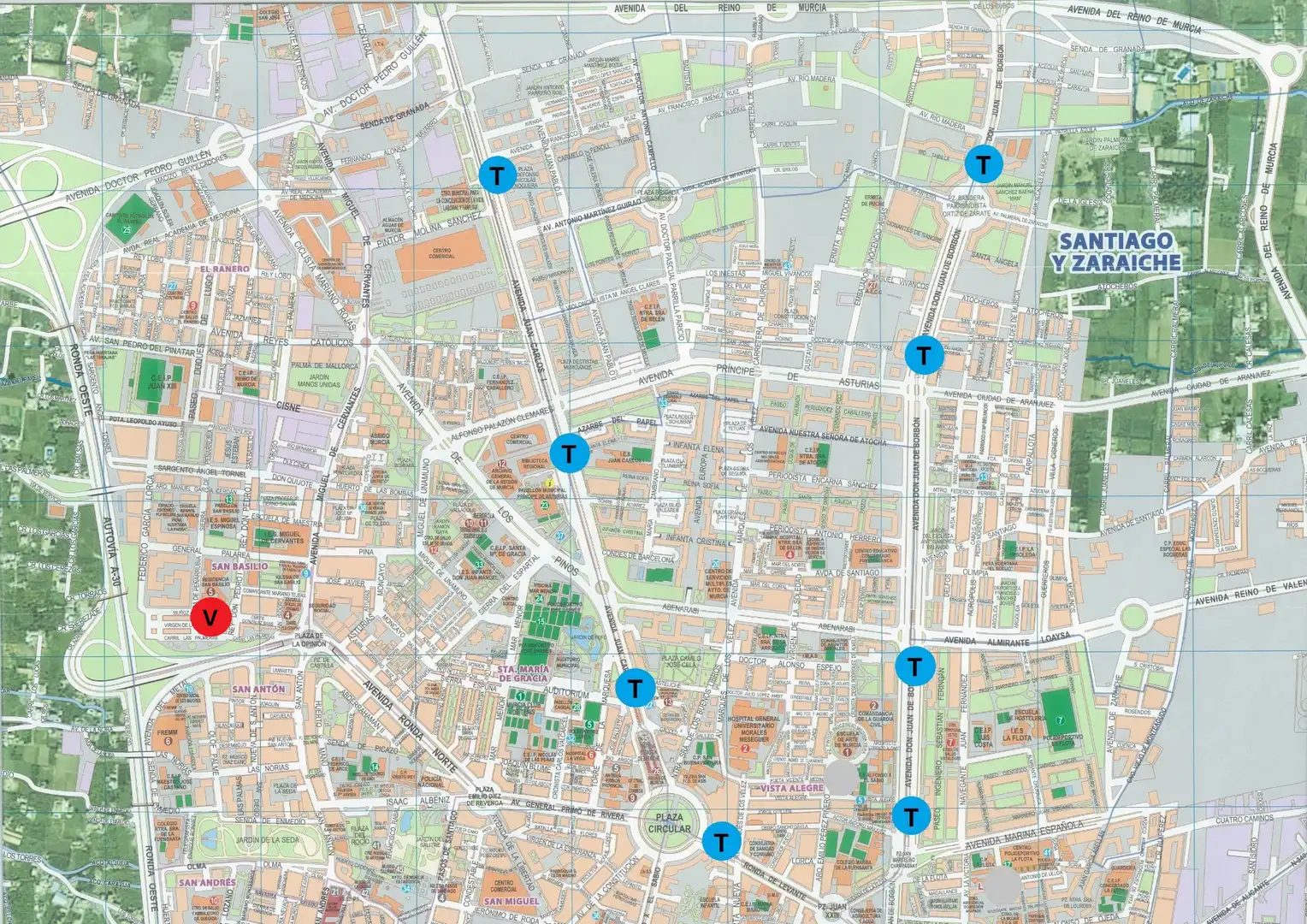 Außenansicht von Wohnung zur Miete in Murcia mit Klimaanlage, Heizung und Möbliert