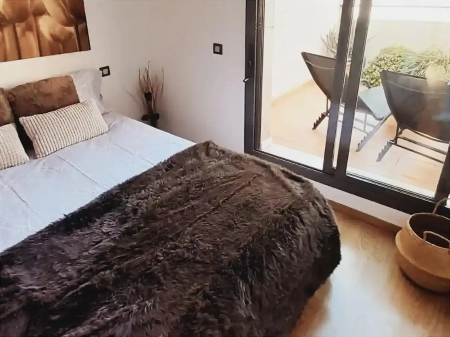 Schlafzimmer von Wohnung zur Miete in Málaga Capital mit Klimaanlage, Schwimmbad und Balkon