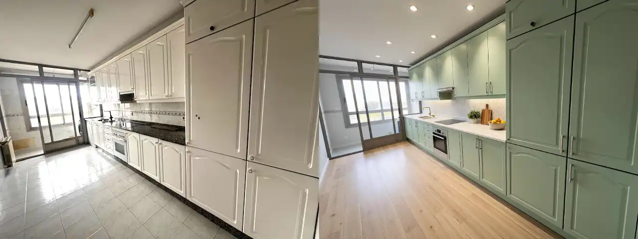 Cocina de Piso en venta en A Coruña Capital  con Calefacción, Parquet y Trastero