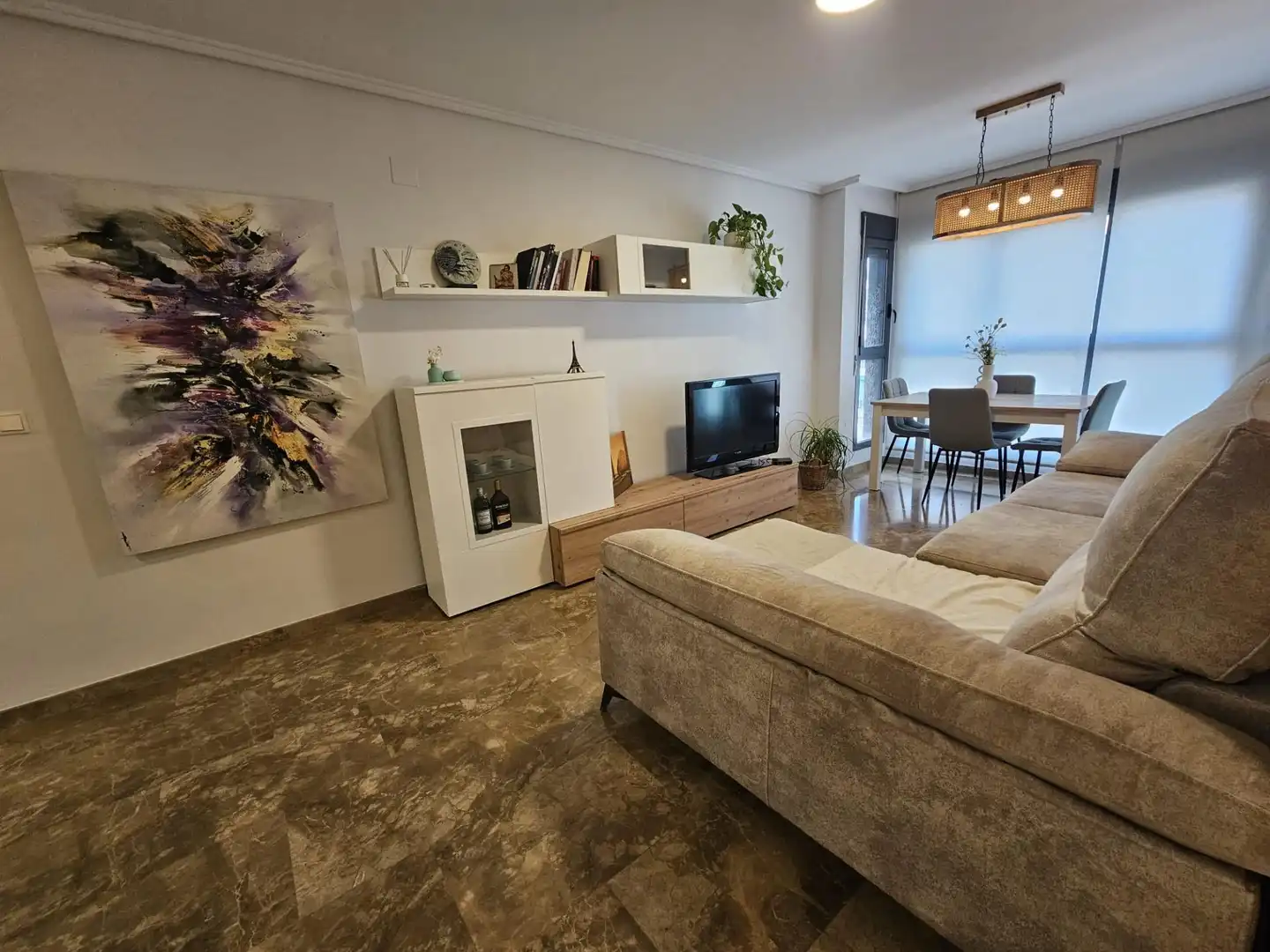Sala d'estar de Pis en venda en Valencia amb Jardí privat, Parquet i Moblat
