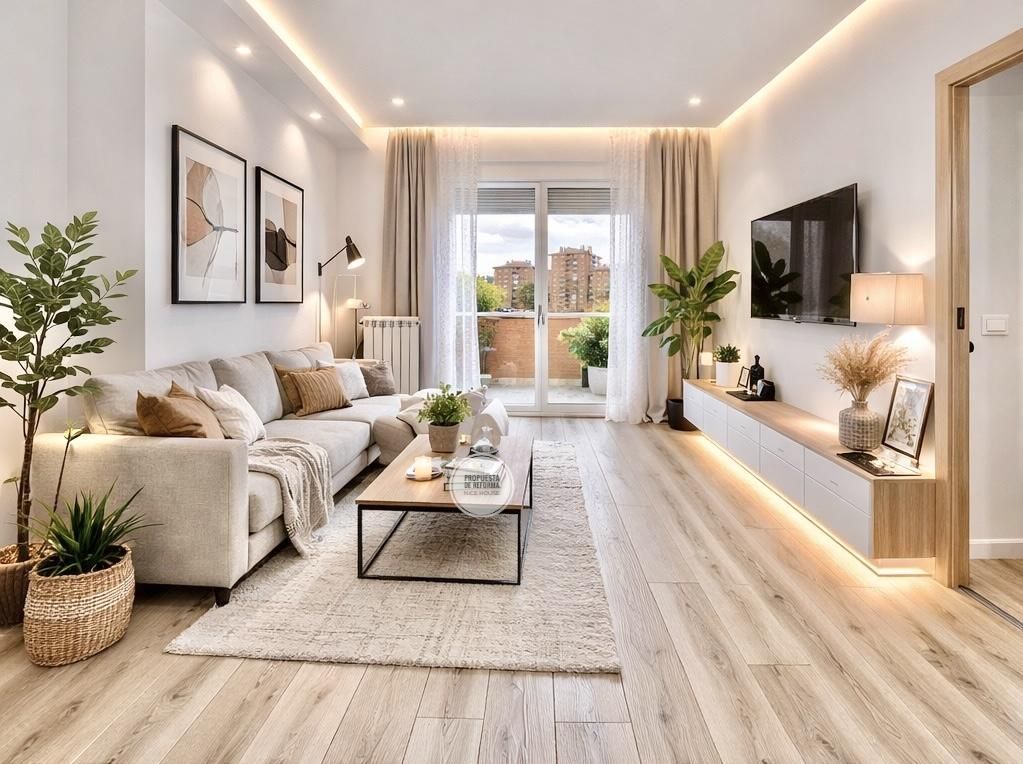 Sala d'estar de Pis en venda en  Madrid Capital amb Aire condicionat i Terrassa