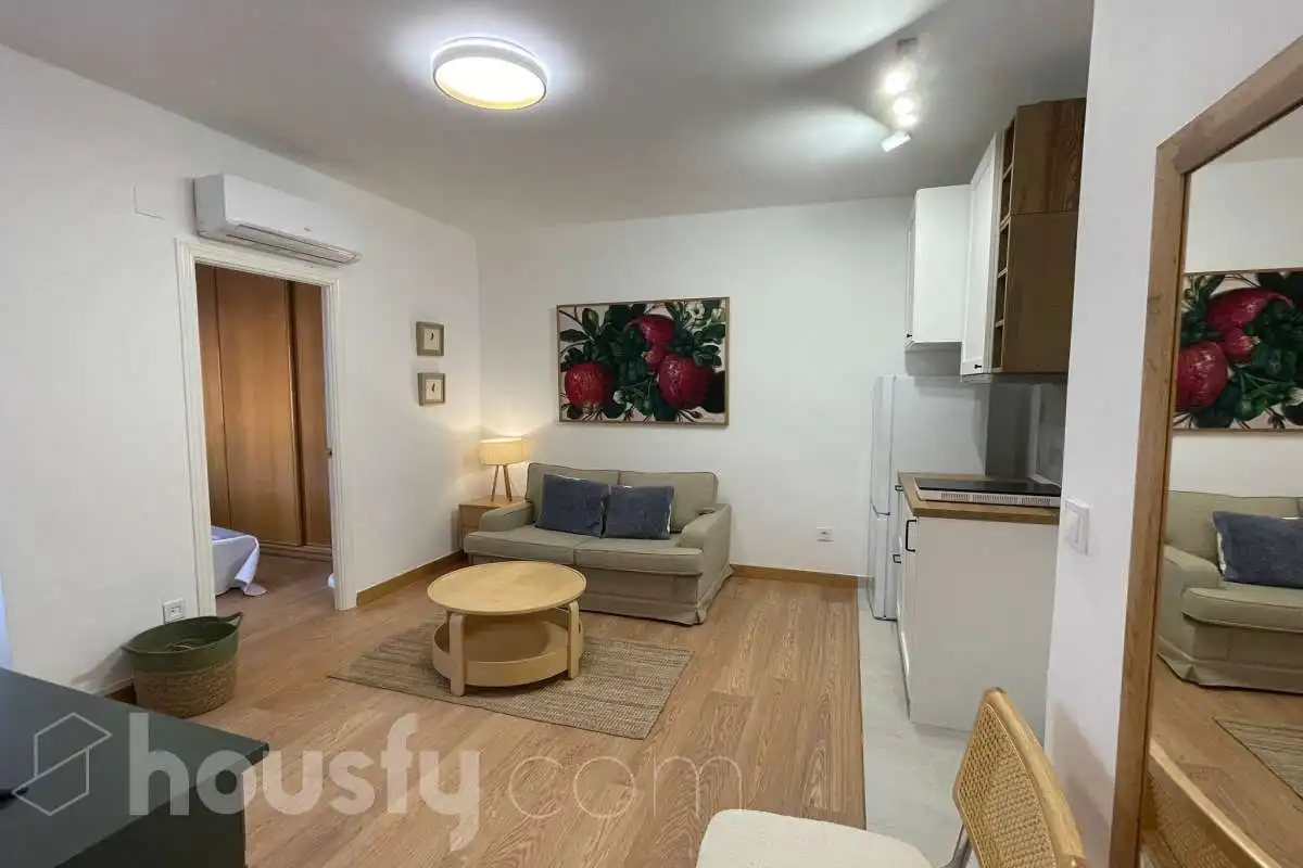 Living room of Flat for rent in Madrid  with Air Conditioner, Heating and Parquet flooring