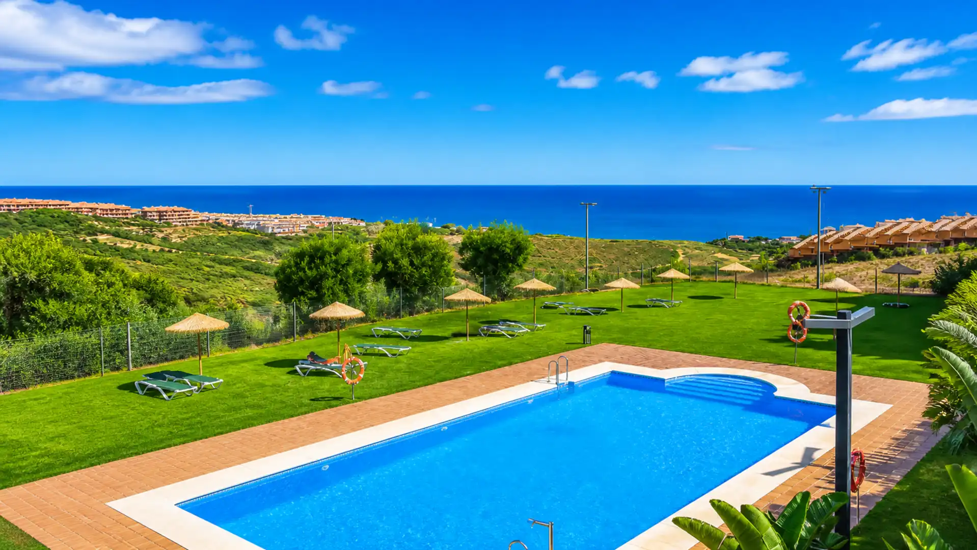 Swimming pool of Apartments for sale in Manilva  with Air Conditioner, Terrace and Storage room