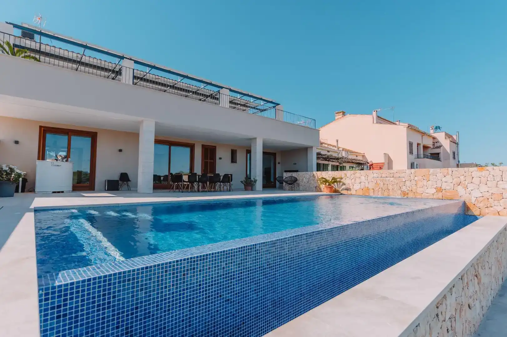 Swimming pool of Flat for sale in Santa Eugènia  with Air Conditioner, Private garden and Parquet flooring