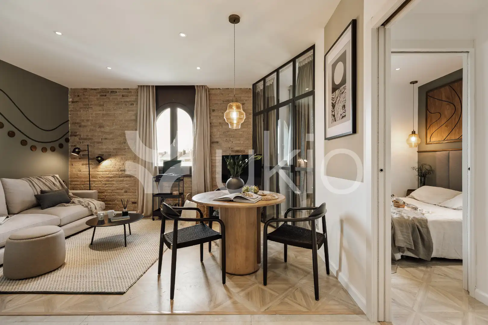 Sala d'estar de Apartament de lloguer en Barcelona amb Aire condicionat, Calefacció i Moblat