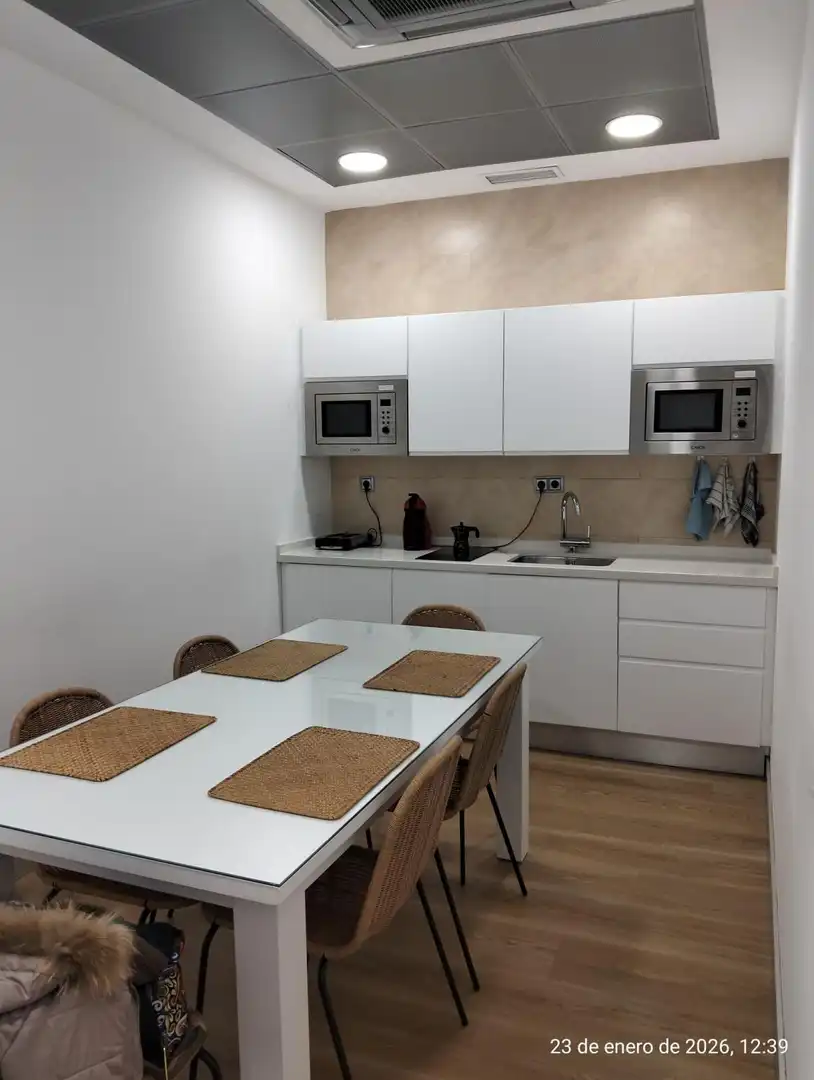 Kitchen of Office for rent in Sevilla  with Air Conditioner and Heating
