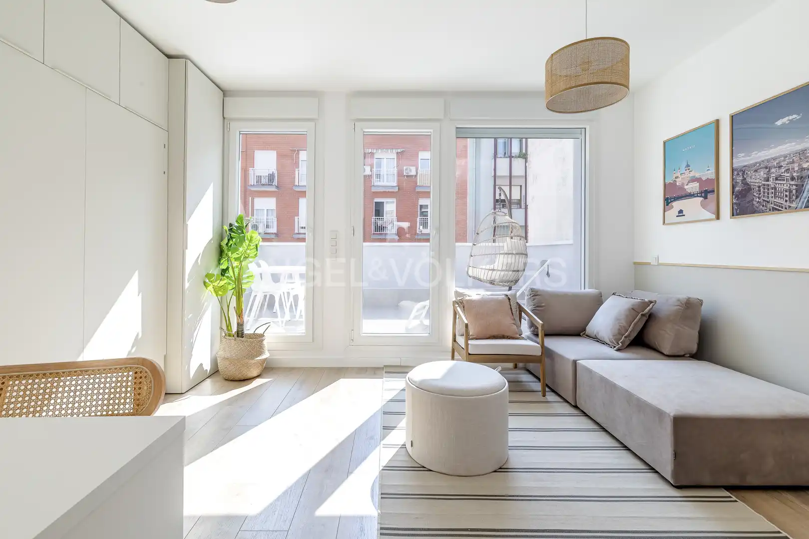 Wohnzimmer von Wohnungen zur Miete in Madrid mit Klimaanlage, Heizung und Terrasse