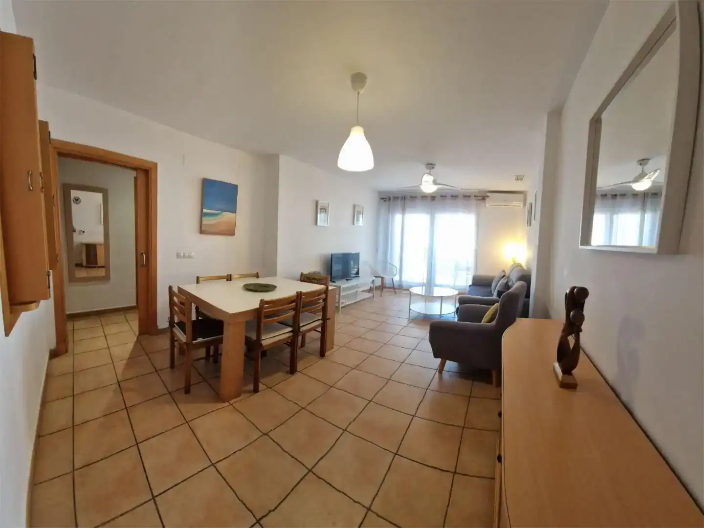 Living room of Flat for rent in Conil de la Frontera  with Air Conditioner, Private garden and Storage room