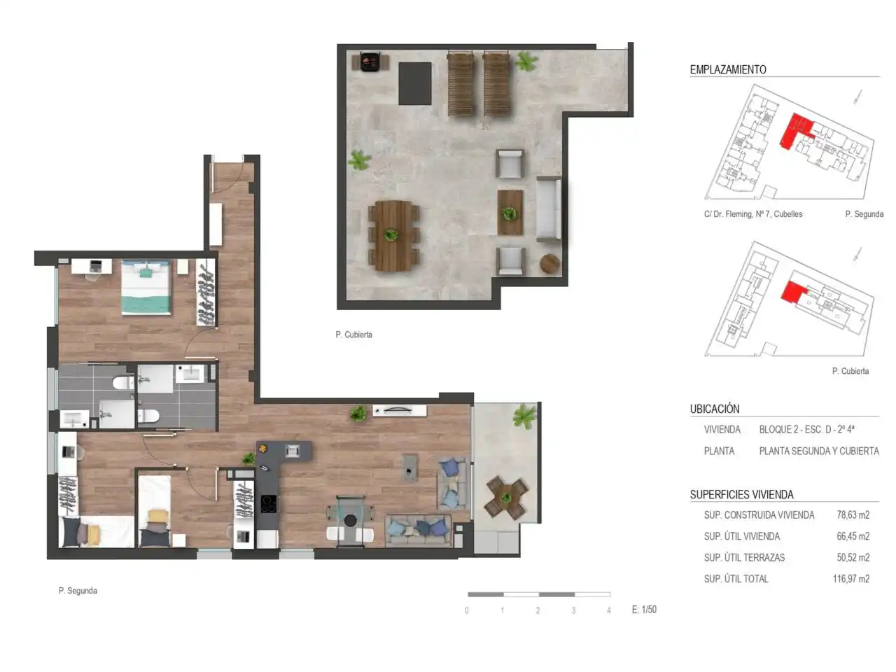 Apartamento en venta en Cubelles con Aire acondicionado, Calefacción y Parquet