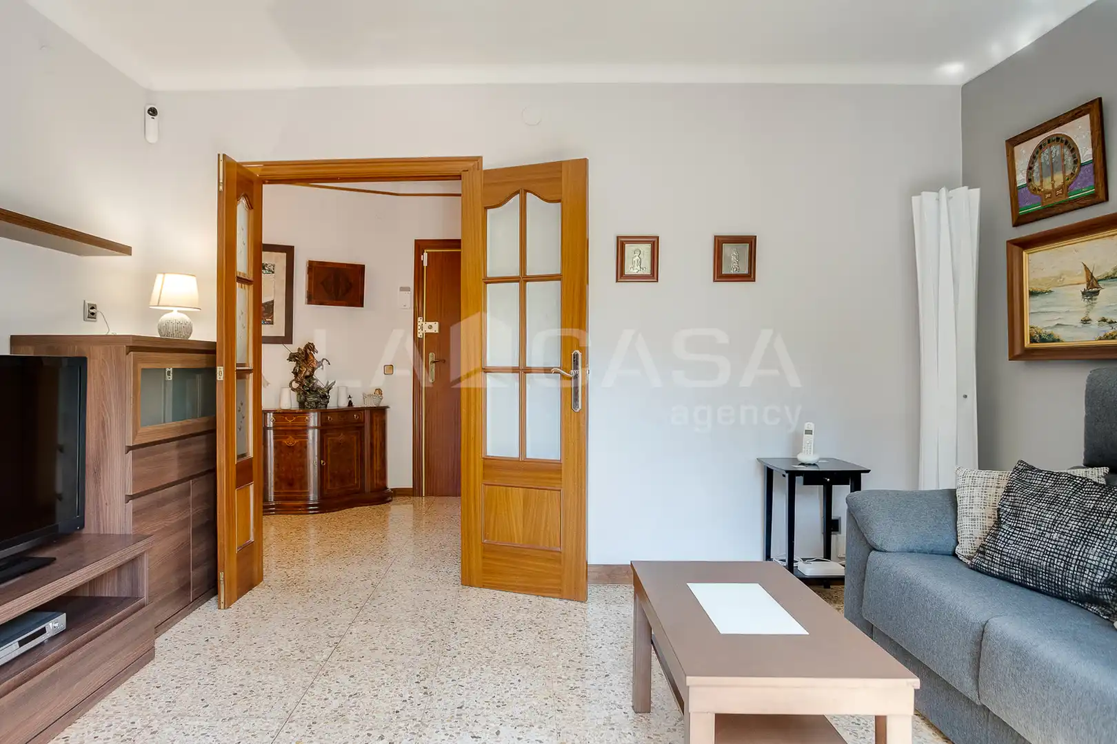 Sala de estar de Piso en venta en Barcelona con Calefacción, Trastero y Balcón