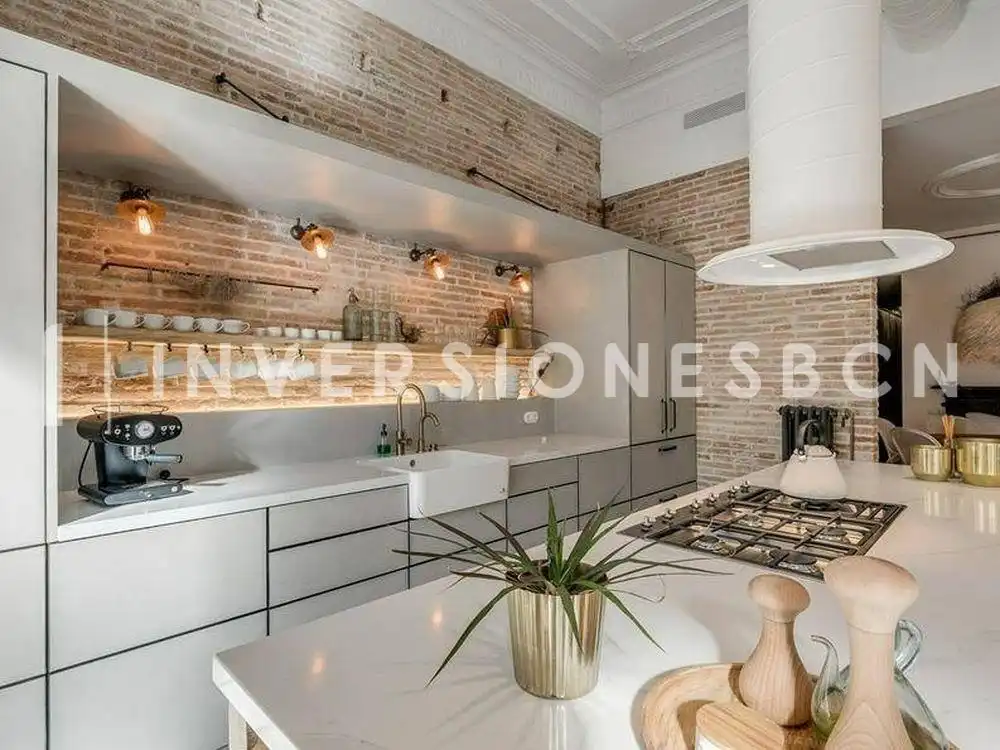 Cocina de Piso de alquiler en Barcelona con Aire acondicionado, Calefacción y Terraza