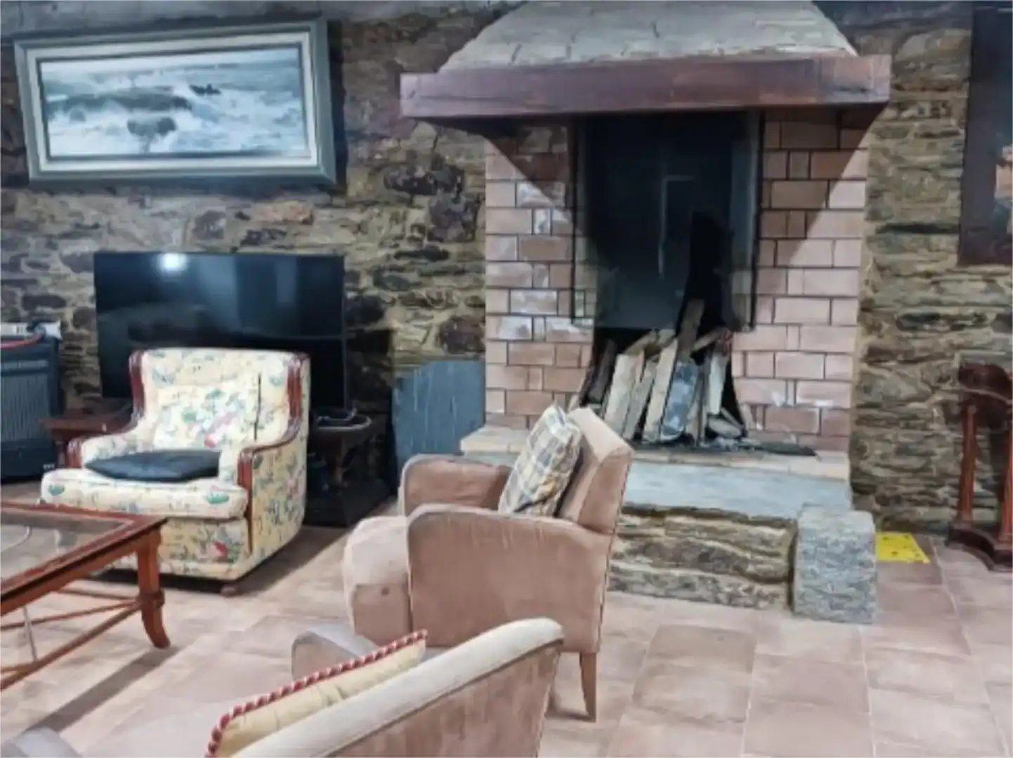 Wohnzimmer von Country house zur Miete in Vilalba mit Klimaanlage, Privatgarten und Möbliert
