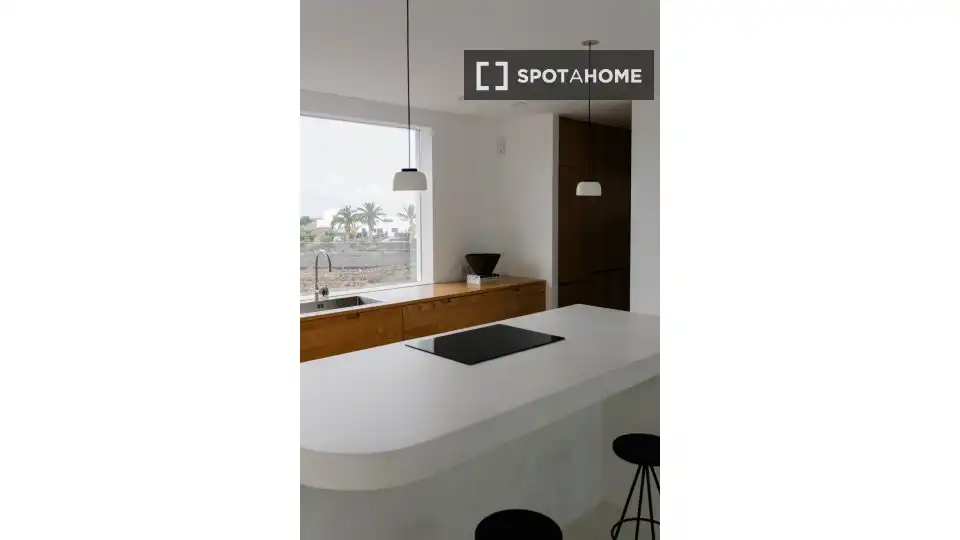 Cocina de Apartamento para compartir en Tinajo con Aire acondicionado, Terraza y Amueblado