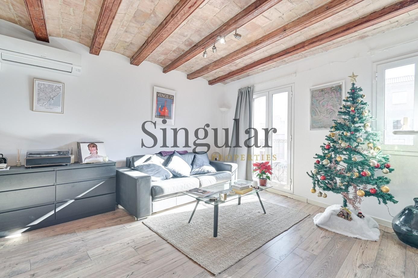 Sala de estar de Ático en venta en  Barcelona Capital con Aire acondicionado, Calefacción y Terraza