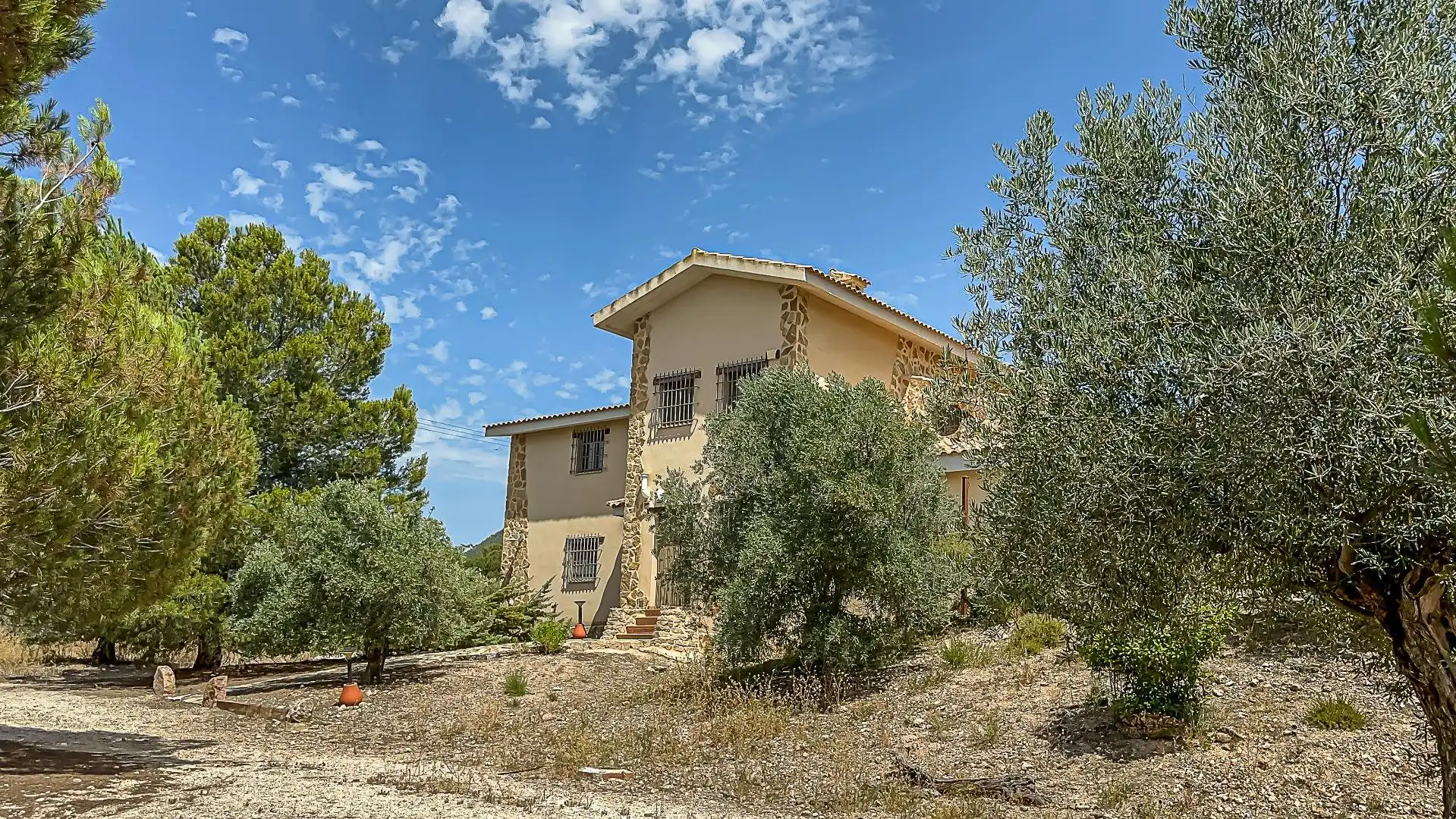 Vista exterior de Finca rústica en venda en Biar amb Calefacció, Jardí privat i Terrassa