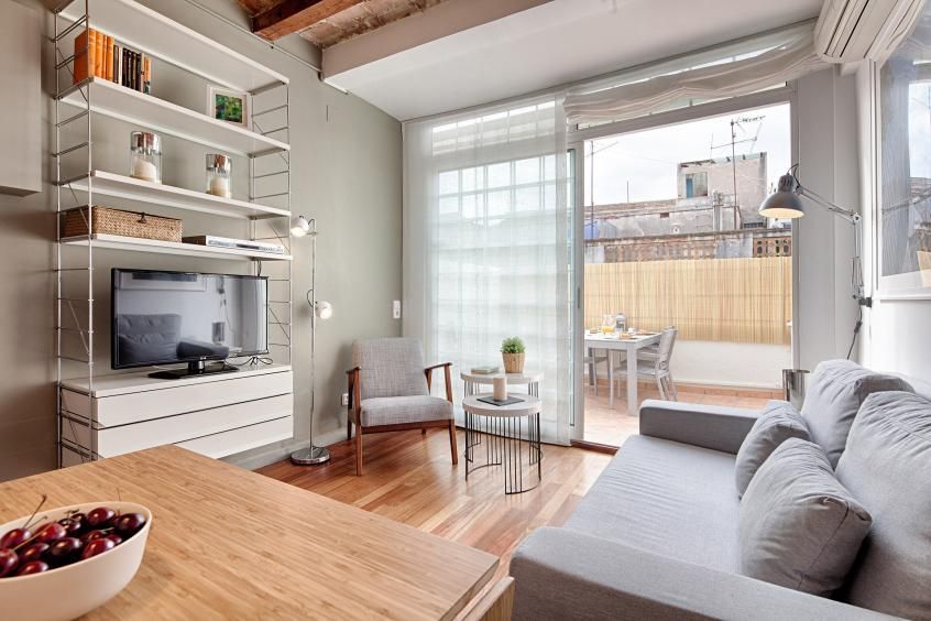Living room of Attic for sale in  Barcelona Capital  with Air Conditioner, Heating and Terrace