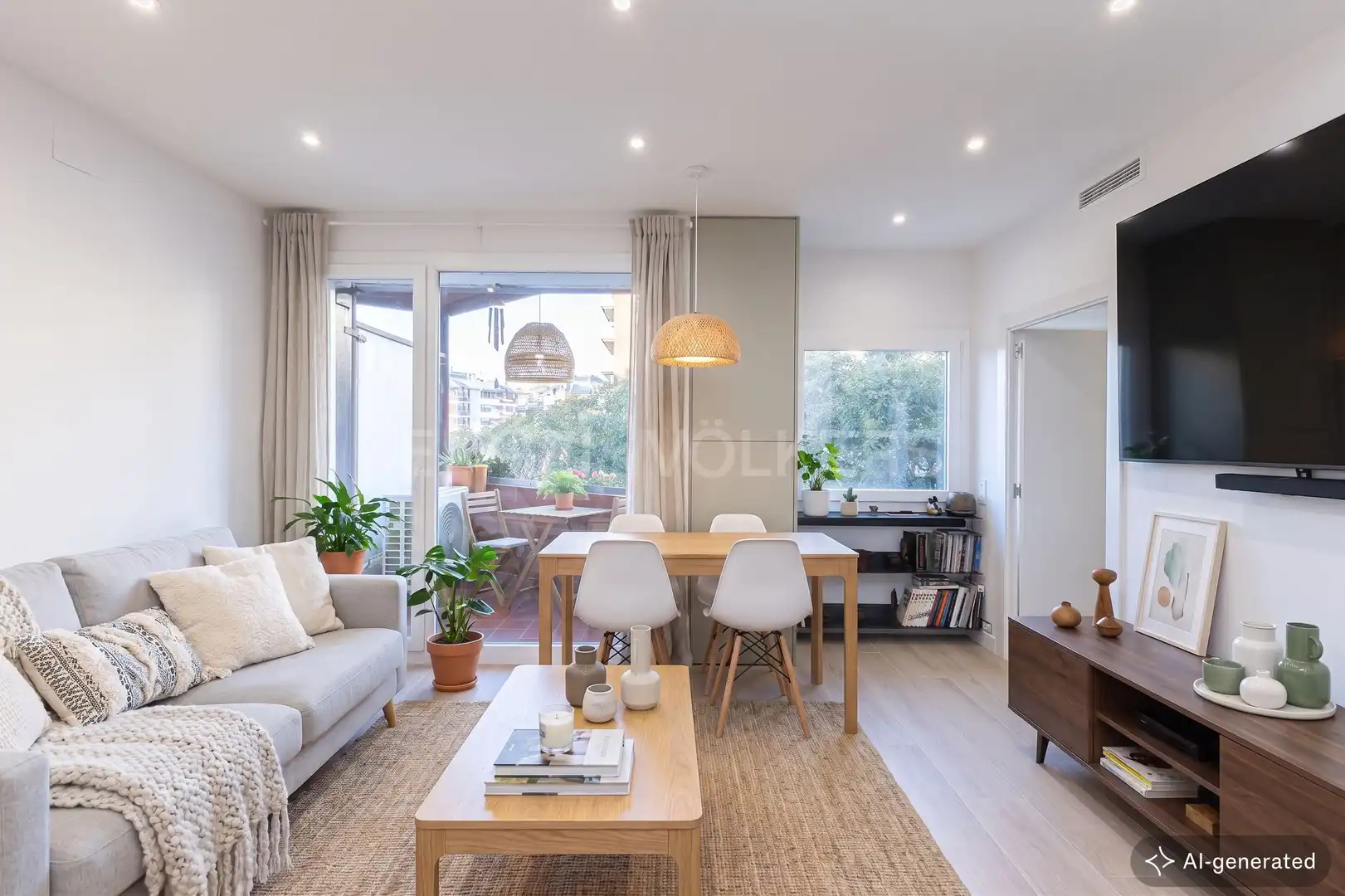 Living room of Flat for sale in Barcelona  with Air Conditioner, Heating and Parquet flooring
