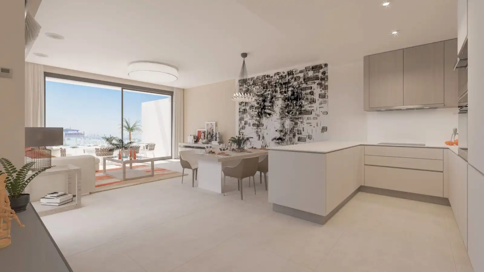 Cocina de Apartamento de alquiler en Estepona con Aire acondicionado, Calefacción y Internet