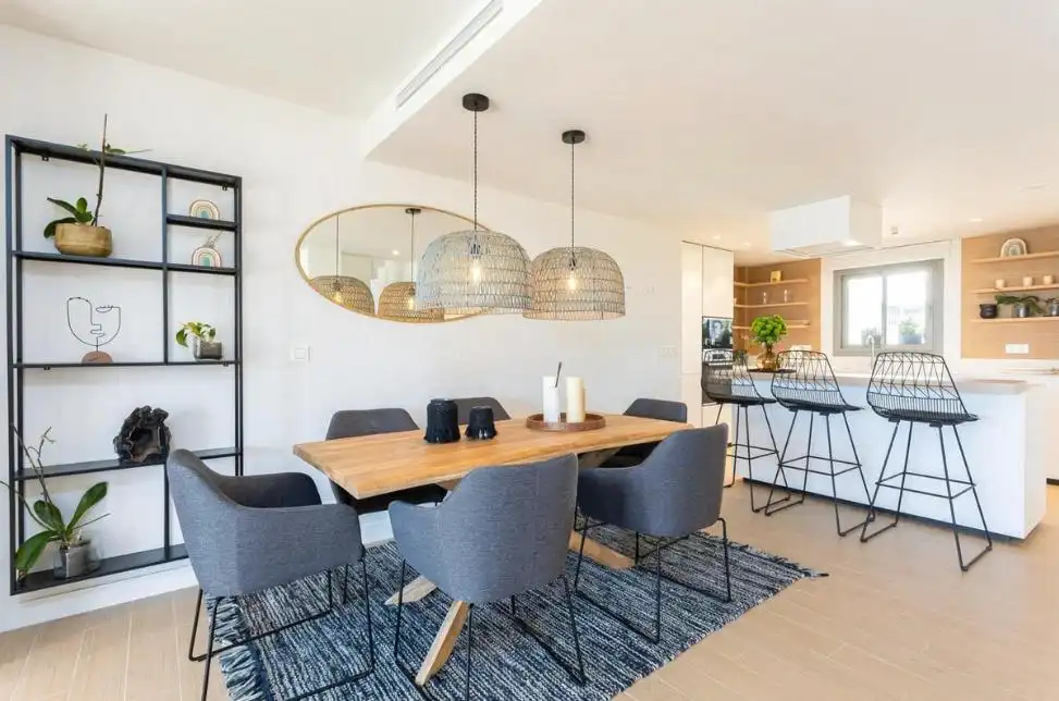 Esszimmer von Wohnung zur Miete in Mijas mit Klimaanlage, Privatgarten und Terrasse